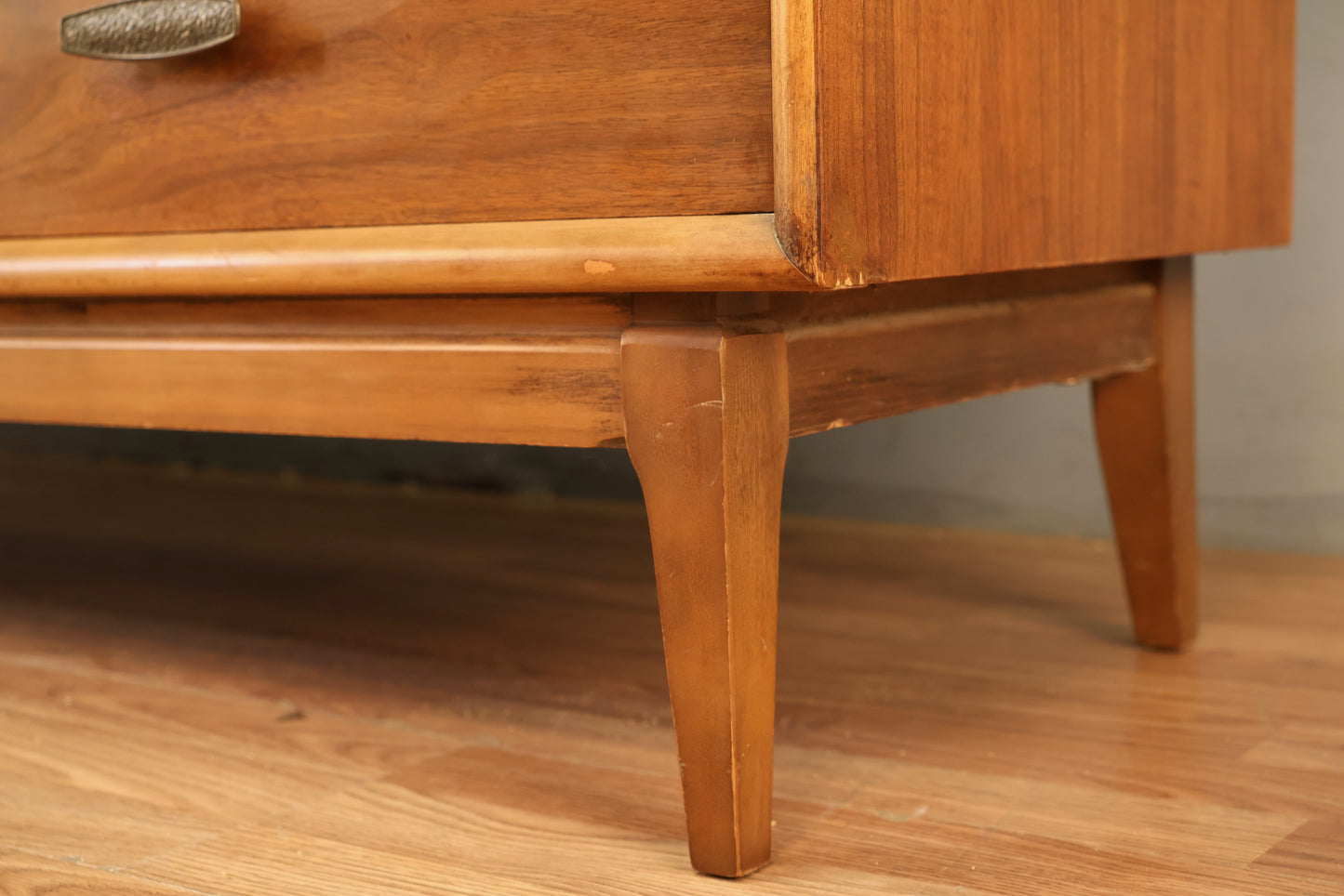Mid Century Walnut 9-Drawer Credenza