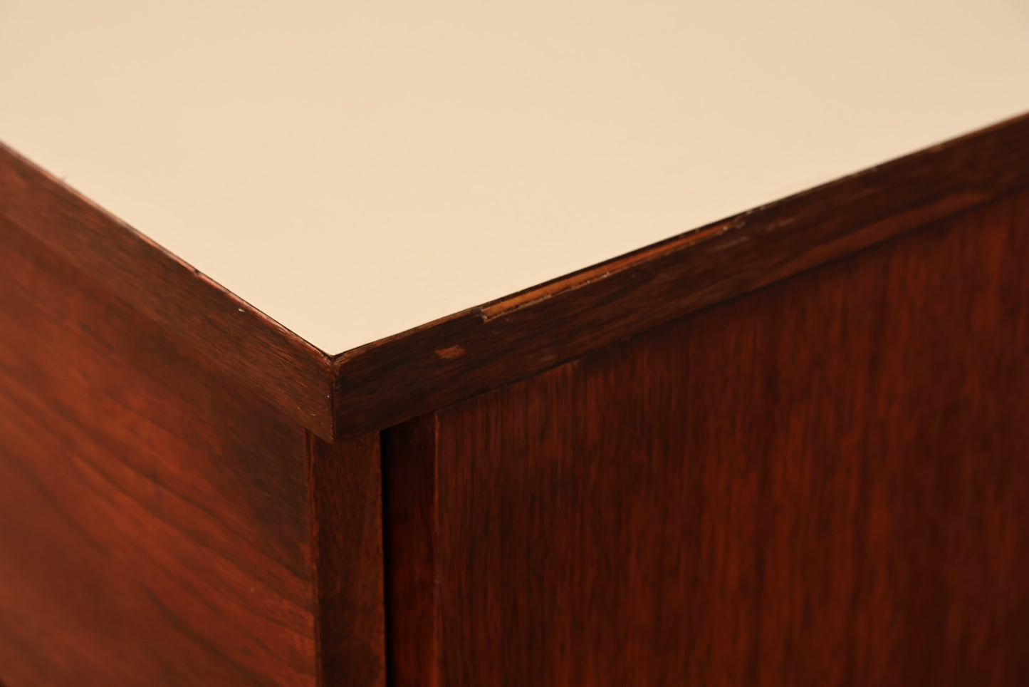 Slim Walnut & White 3-Drawer Commode
