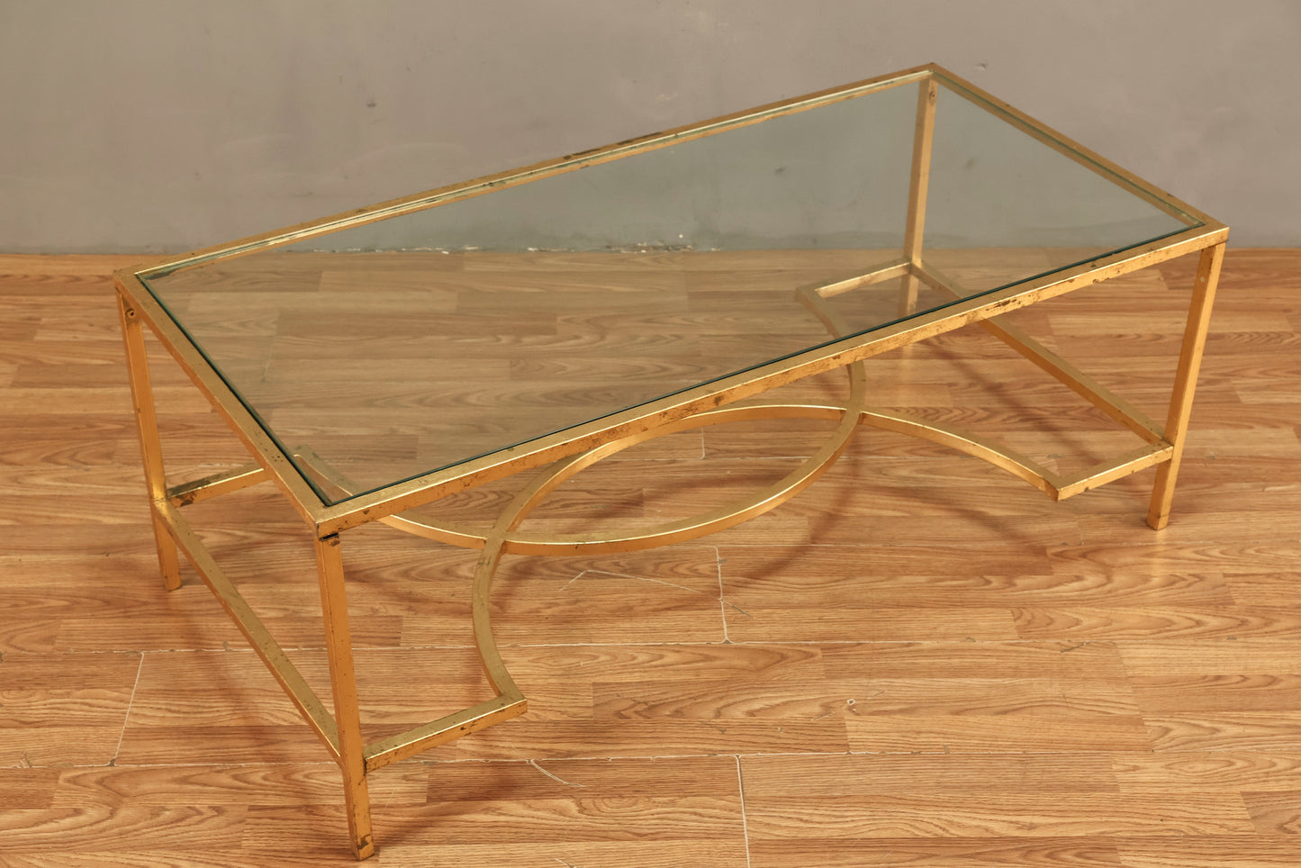 Modern Gold & Glass Coffee Table - ONLINE ONLY