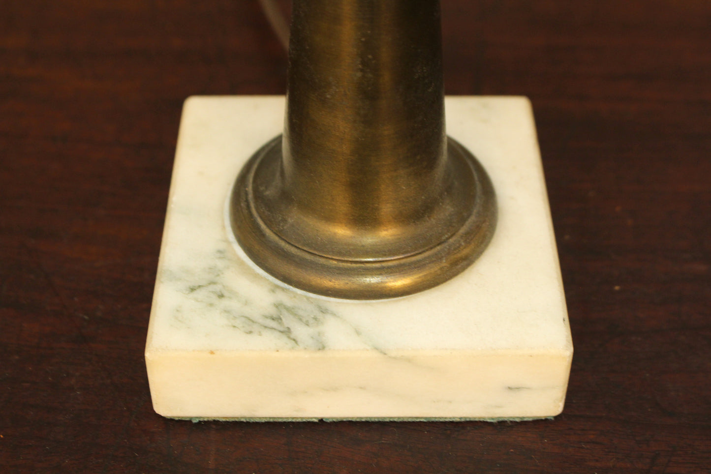 Amber Glass & Marble Table Lamp