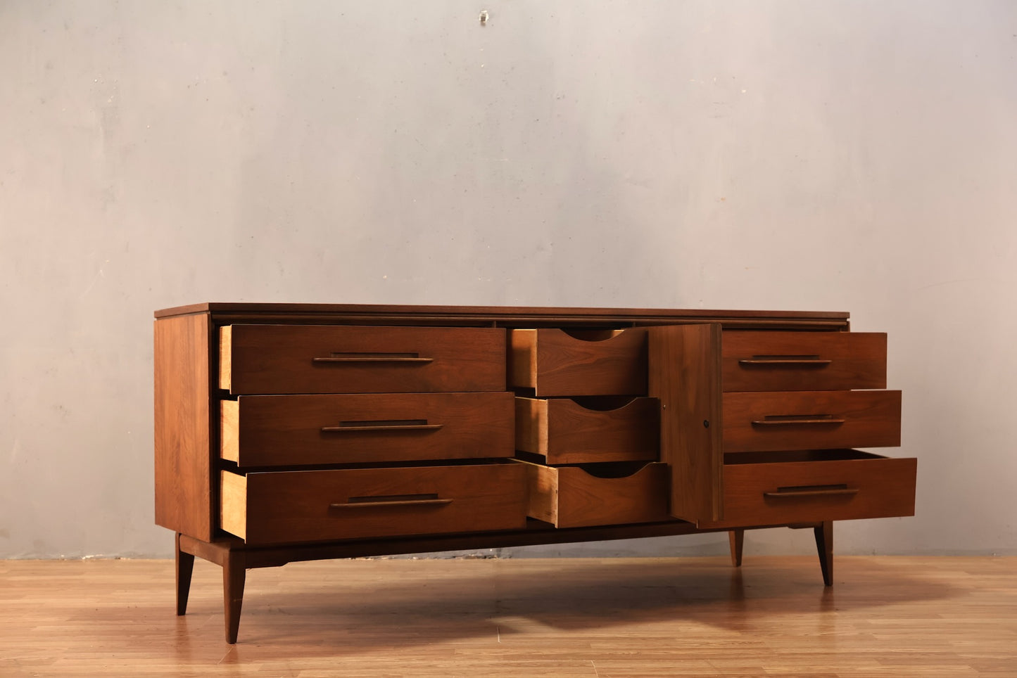 1960s Bassett "Impact" 9-Drawer Credenza