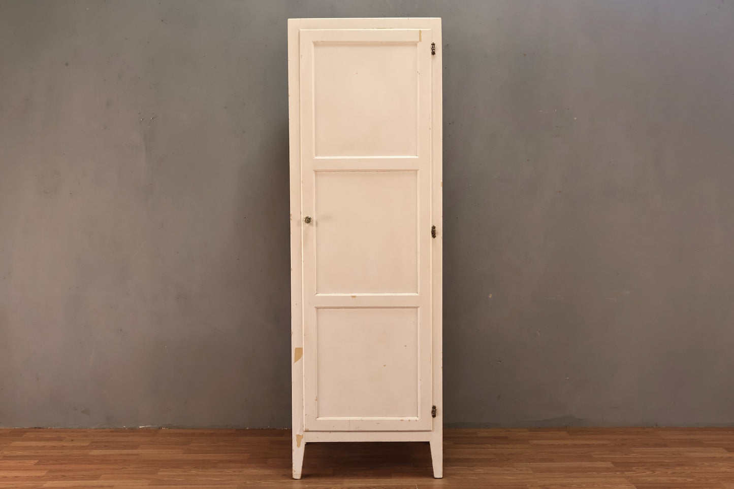 Tall White Wooden Locker Cabinet