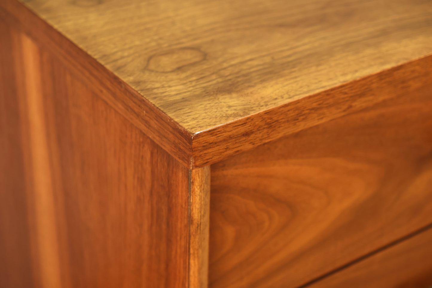 Mid Century Walnut 9-Drawer Credenza