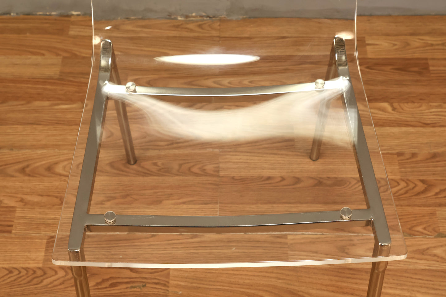 CB2 Acrylic & Chrome Side Chair