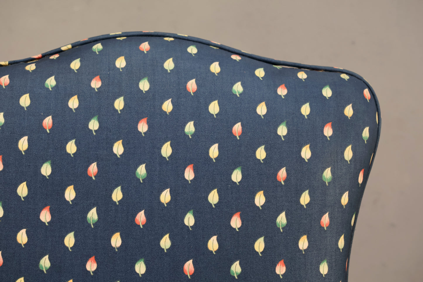 Regency Navy Leafy Sateen Armchair