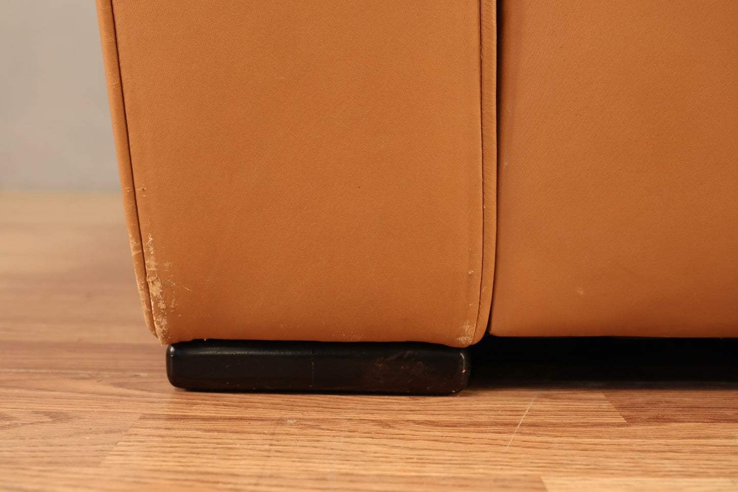 Boxy Praline Leather Lounge Chair - ONLINE ONLY