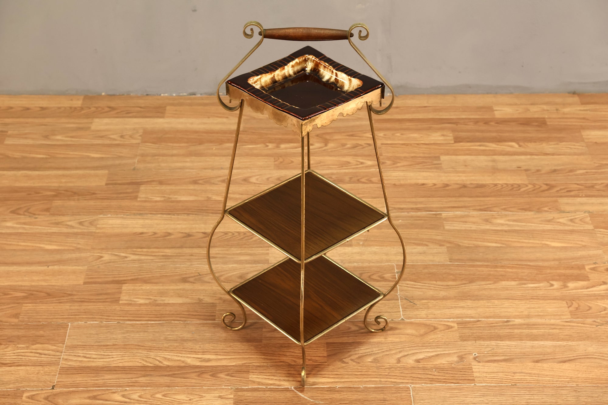 Mid Century Brass & Ceramic Ashtray Stand – Furnish Green