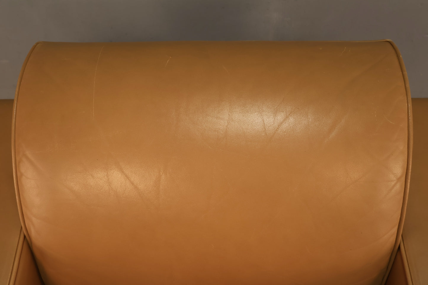 Boxy Praline Leather Lounge Chair - ONLINE ONLY