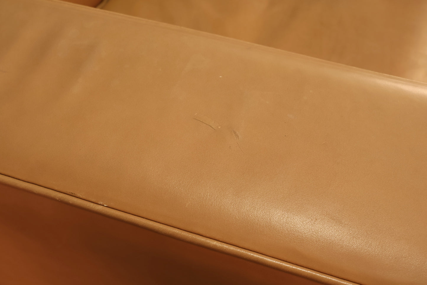 Boxy Praline Leather Lounge Chair - ONLINE ONLY