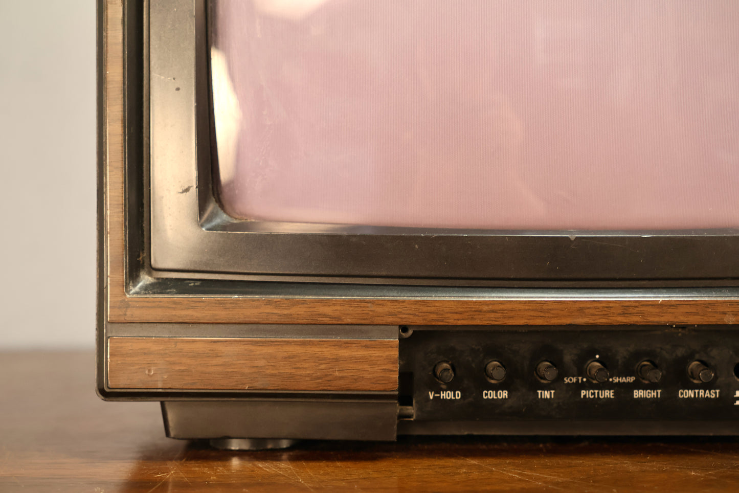 1980s Mitsubishi Woodgrain Television