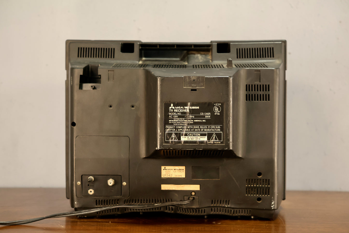 1980s Mitsubishi Woodgrain Television