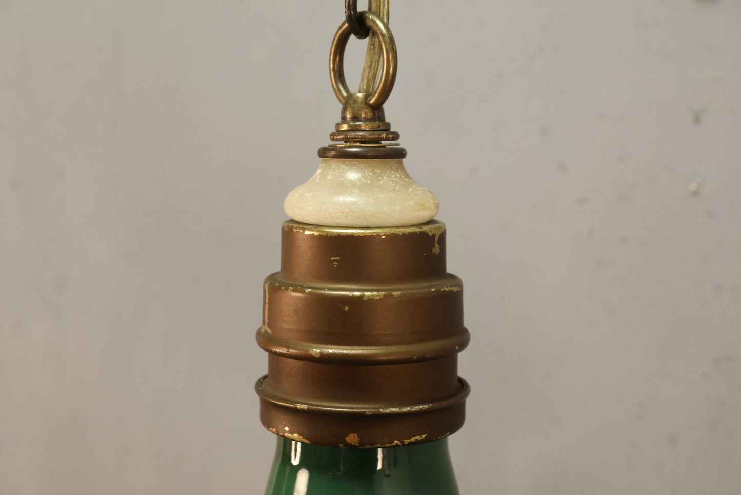 Industrial Green Enamel Metal Swag Lamp
