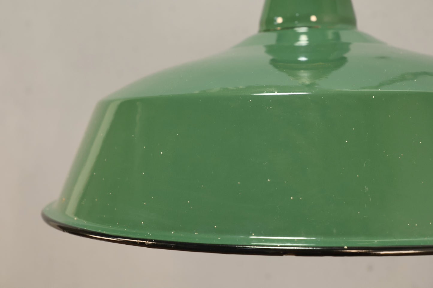 Industrial Green Enamel Metal Swag Lamp