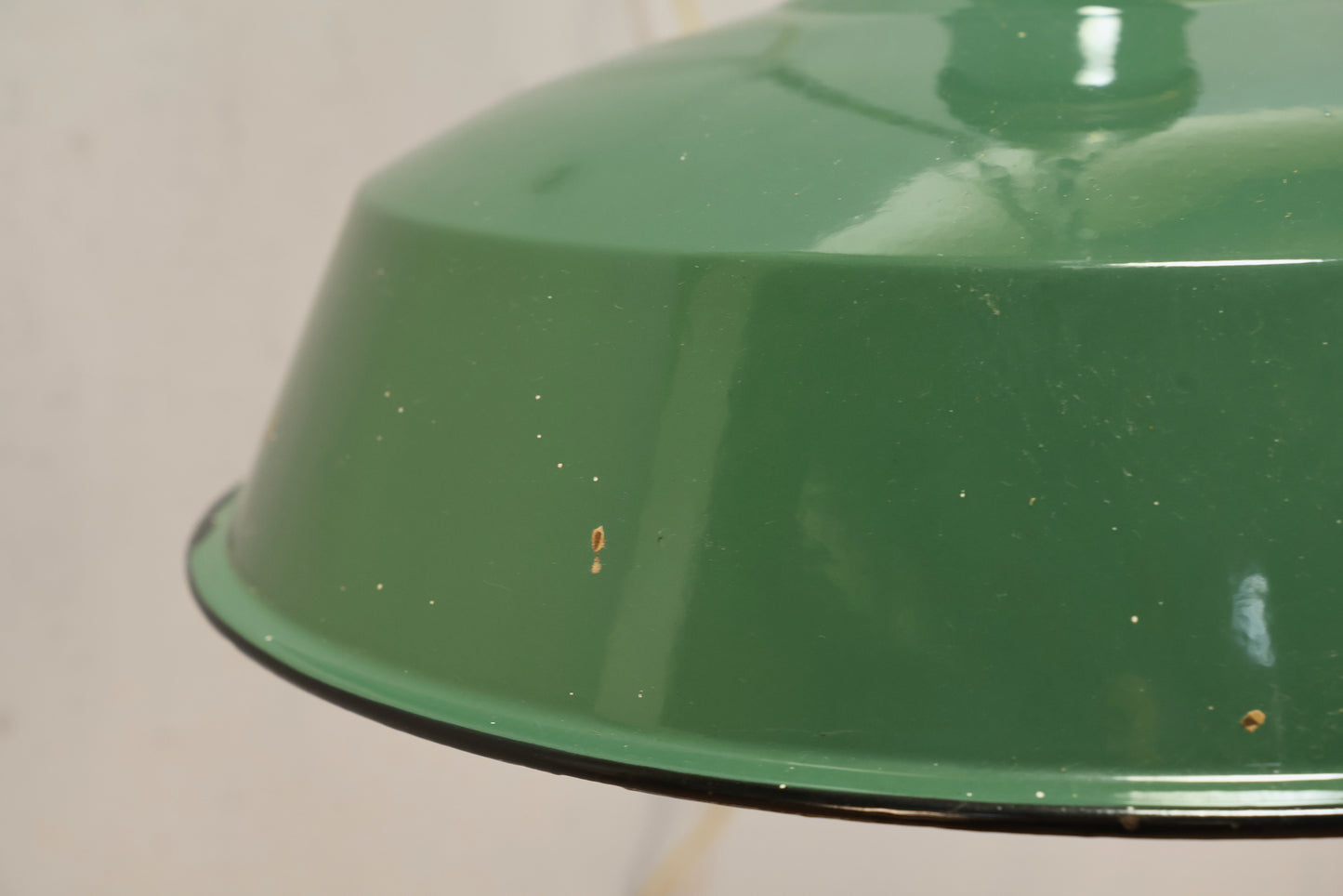 Industrial Green Enamel Metal Swag Lamp
