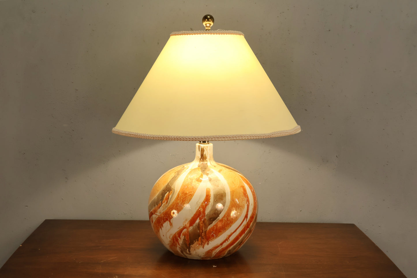 Orange Swirl Ceramic Table Lamp