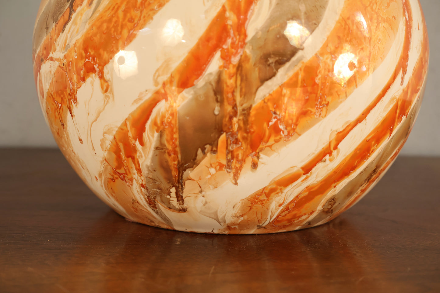 Orange Swirl Ceramic Table Lamp