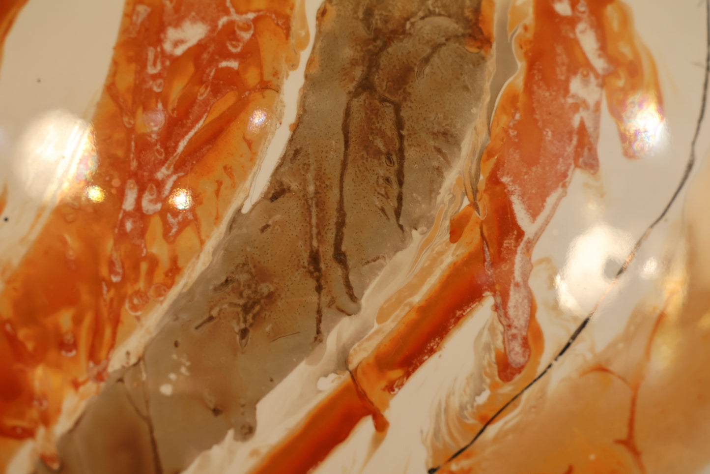 Orange Swirl Ceramic Table Lamp