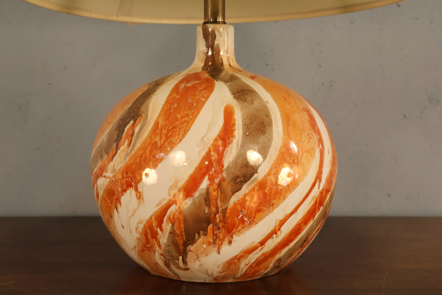 Orange Swirl Ceramic Table Lamp