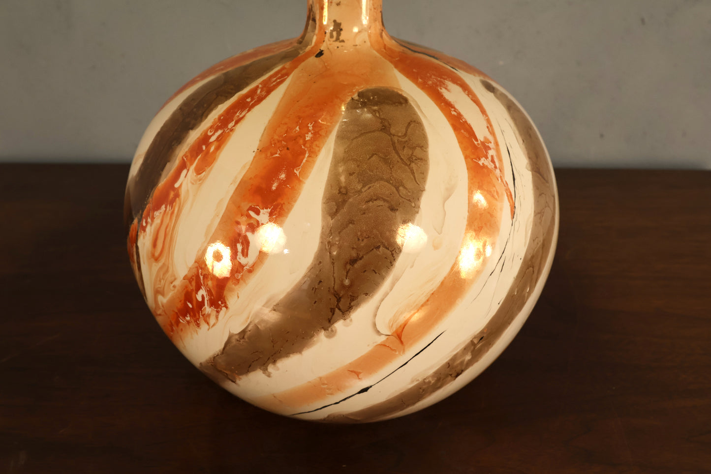 Orange Swirl Ceramic Table Lamp