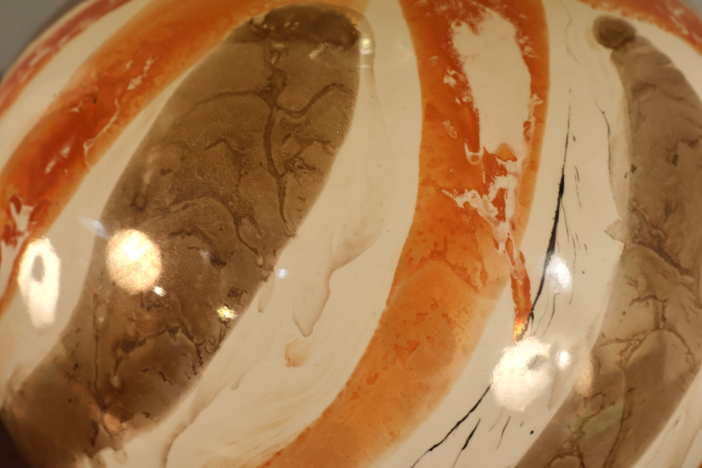 Orange Swirl Ceramic Table Lamp