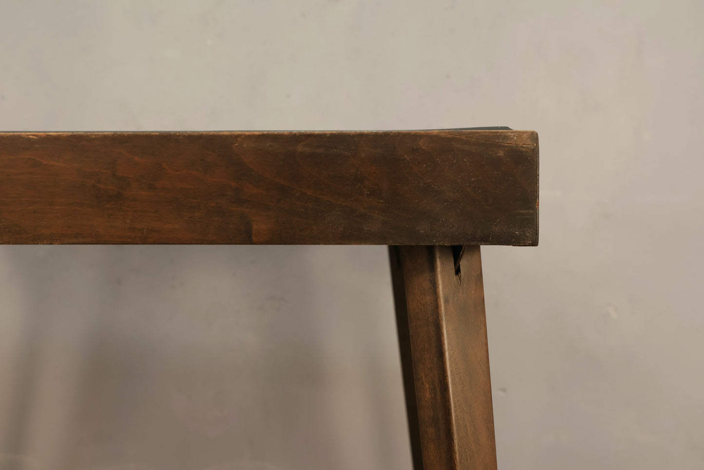 Mid Century Walnut & Vinyl Folding Card Table