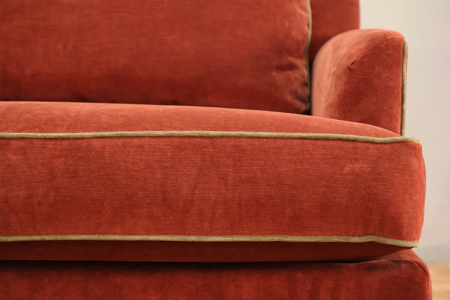 Maroon & Olive Velveteen Junior Loveseat - ONLINE ONLY