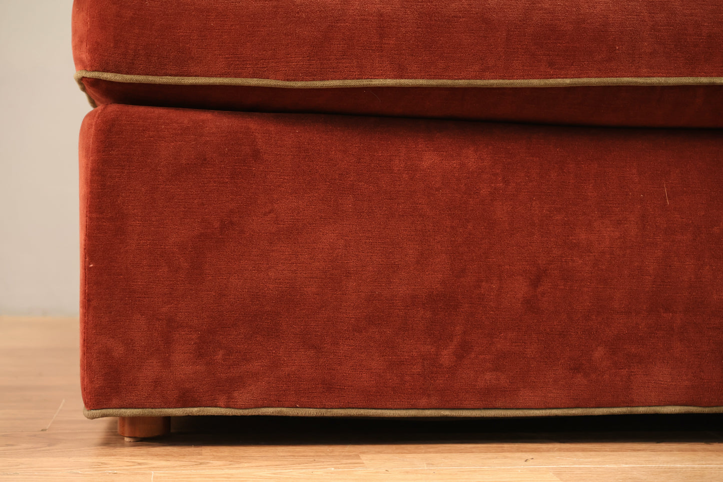 Maroon & Olive Velveteen Junior Loveseat - ONLINE ONLY