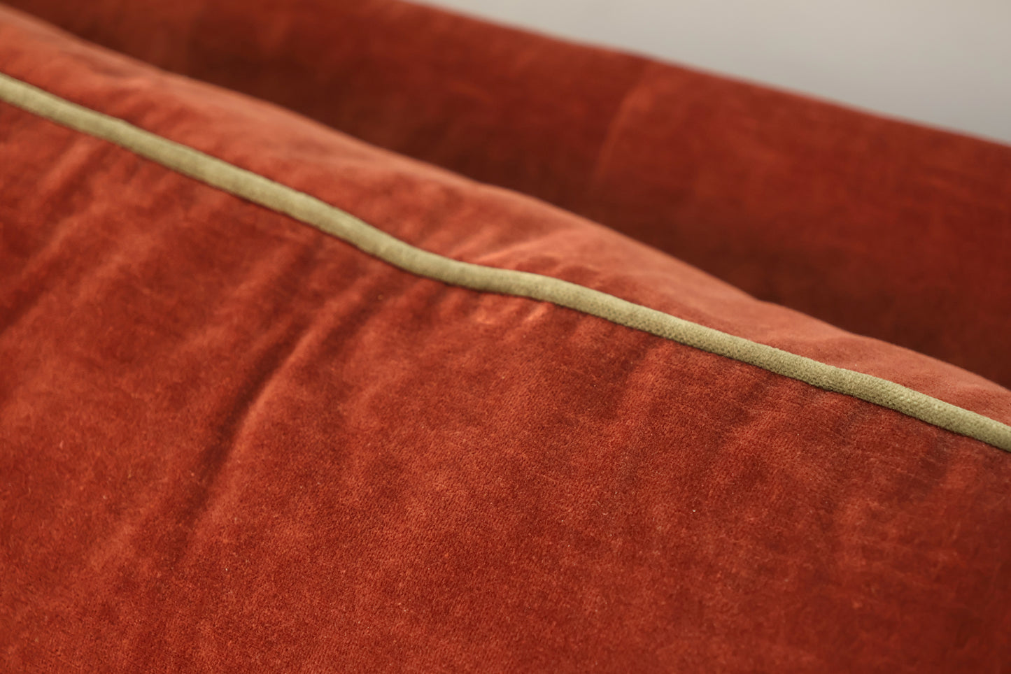 Maroon & Olive Velveteen Junior Loveseat - ONLINE ONLY