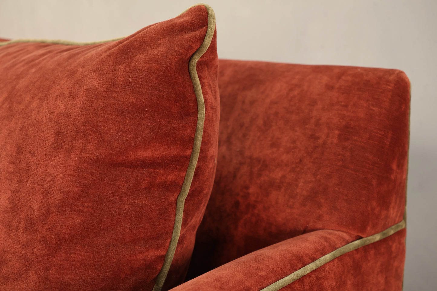 Maroon & Olive Velveteen Junior Loveseat - ONLINE ONLY