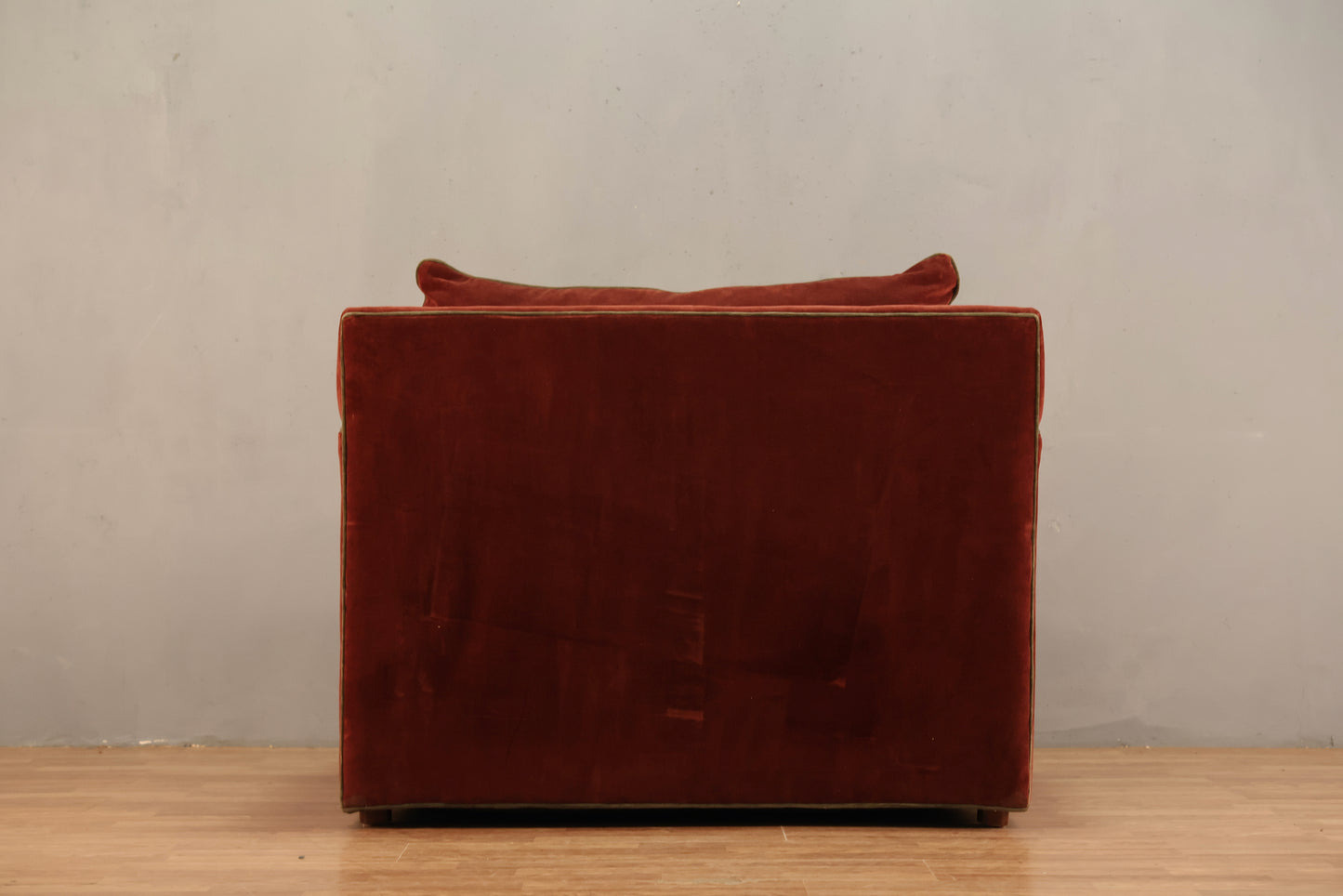 Maroon & Olive Velveteen Junior Loveseat - ONLINE ONLY