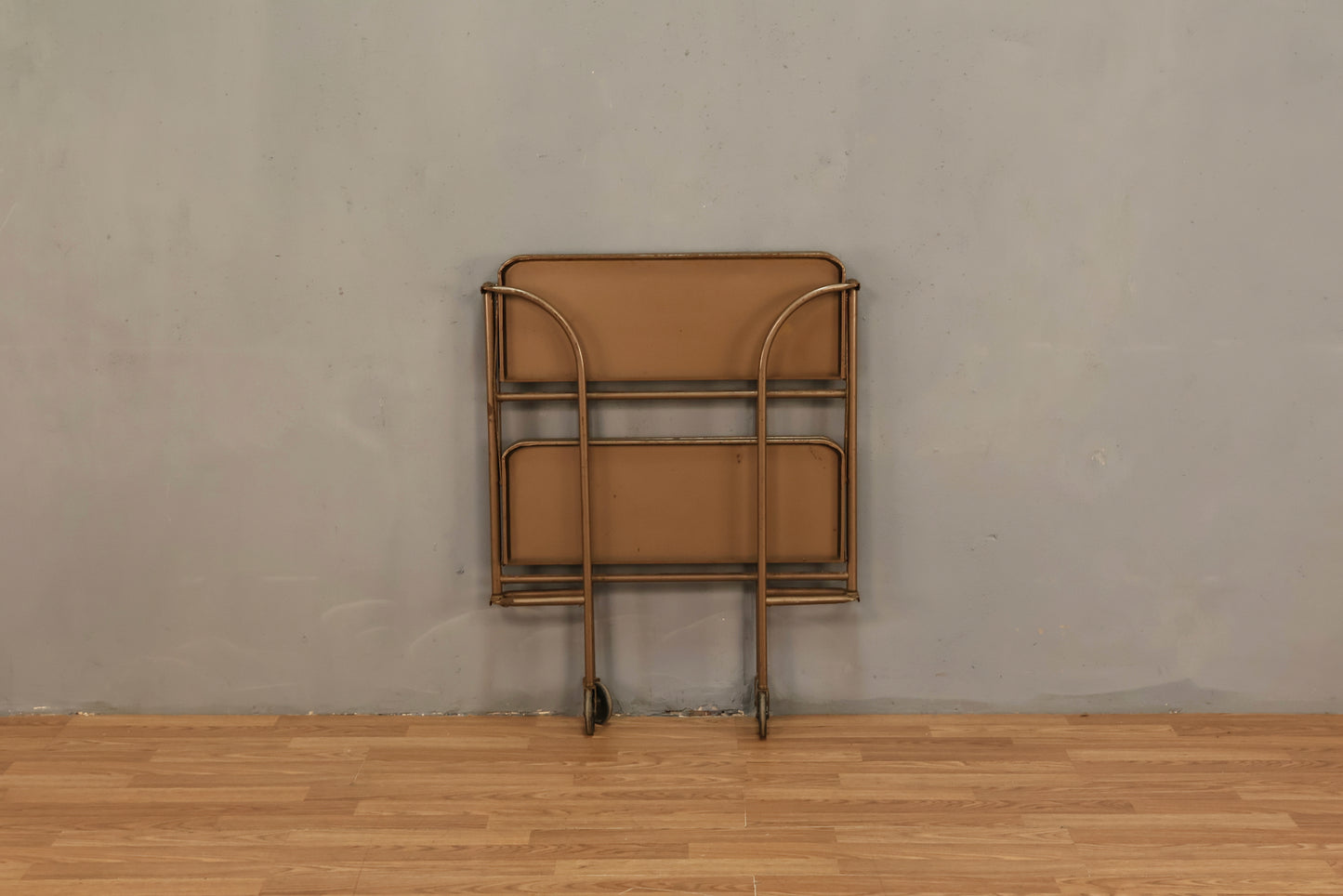 Metal Faux-Cane Folding Bar Cart