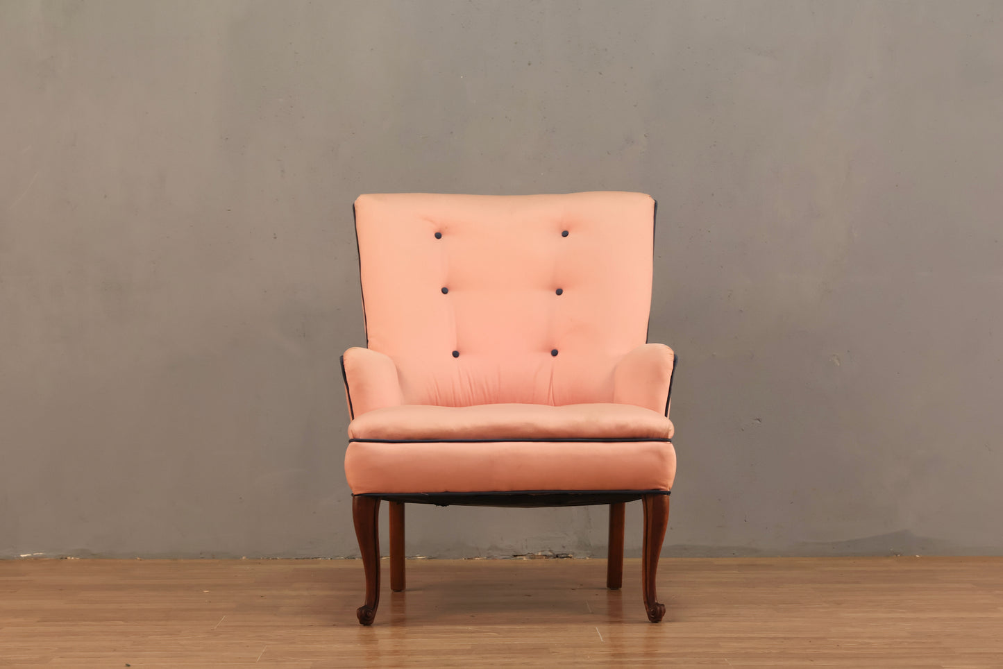 Hollywood Regency Pink Sateen Armchair - ONLINE ONLY