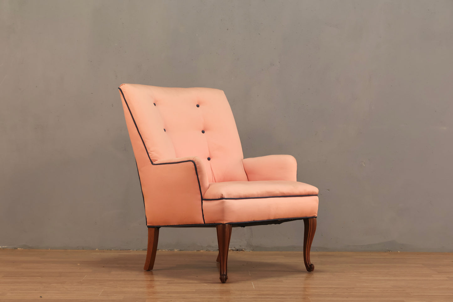 Hollywood Regency Pink Sateen Armchair - ONLINE ONLY