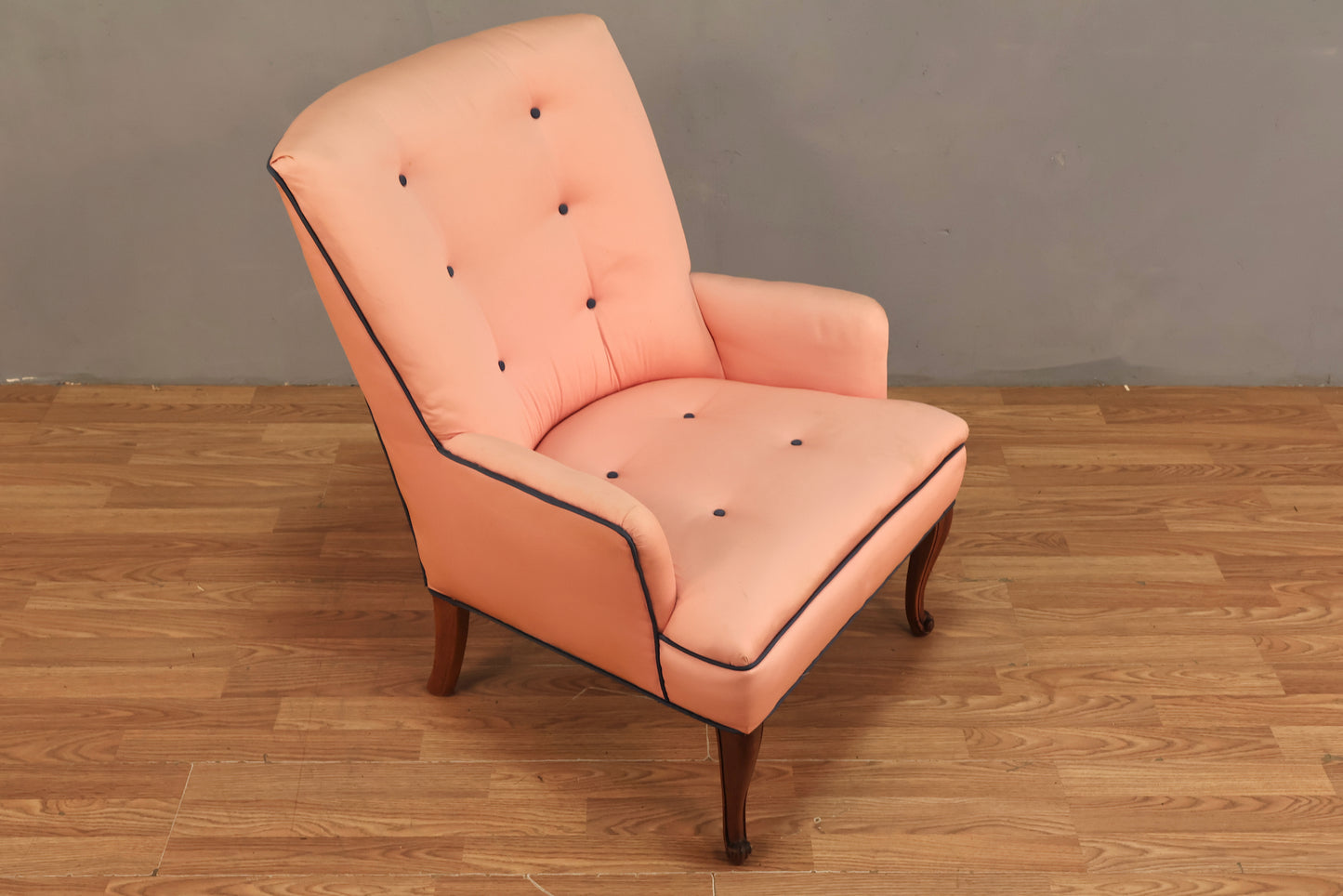 Hollywood Regency Pink Sateen Armchair - ONLINE ONLY
