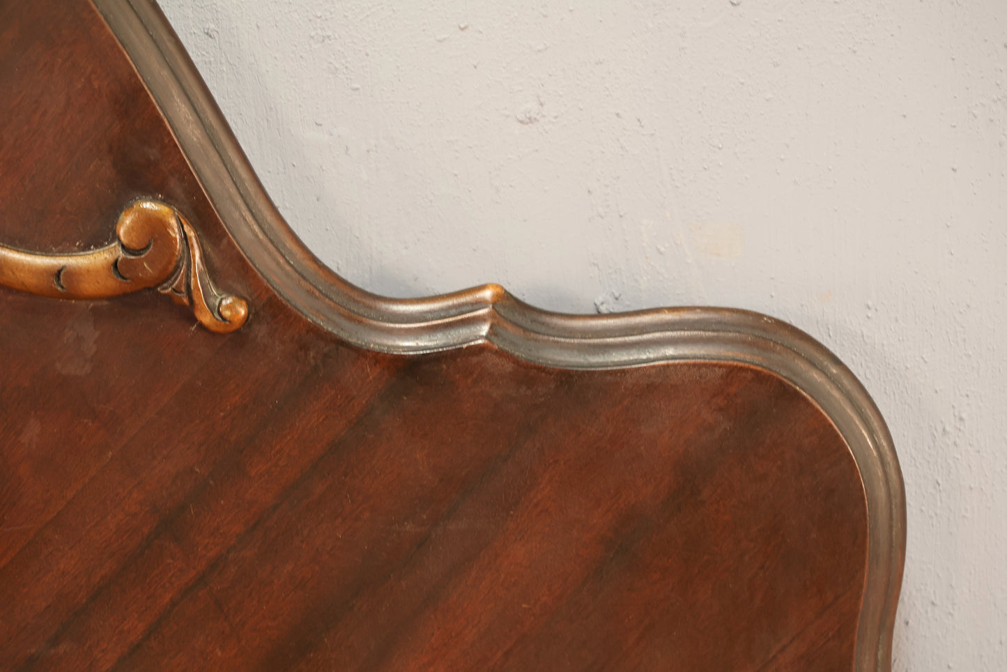 Art Deco Scalloped Wood Full Headboard