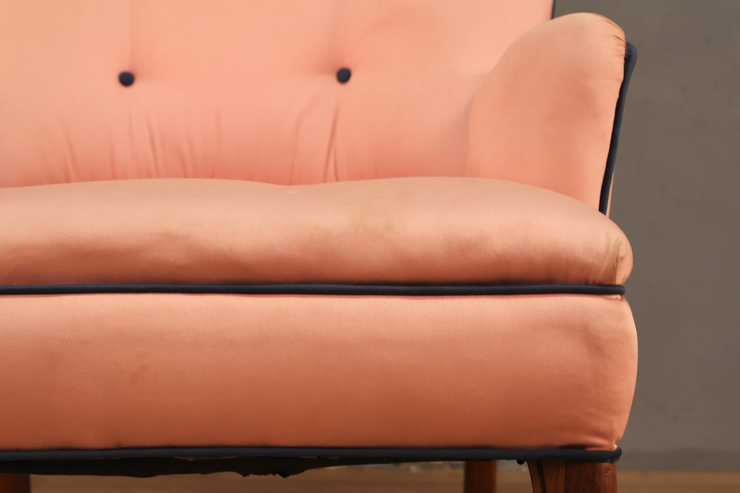 Hollywood Regency Pink Sateen Armchair - ONLINE ONLY