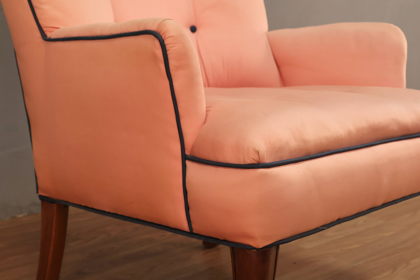 Hollywood Regency Pink Sateen Armchair - ONLINE ONLY