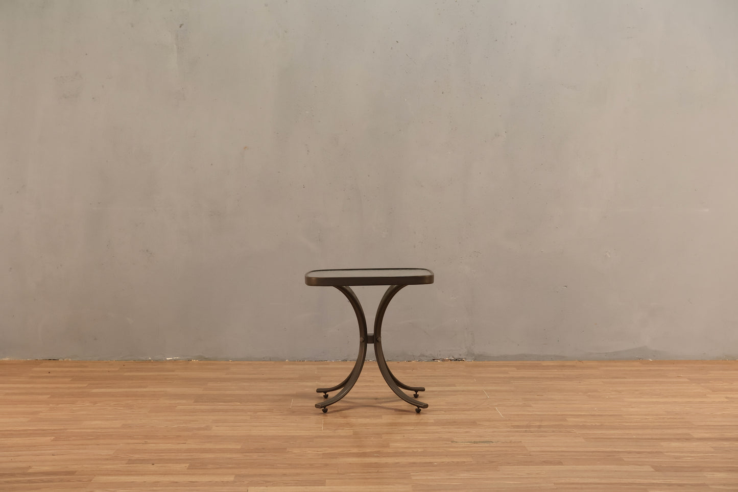 Small Outdoor Metal & Glass Side Table