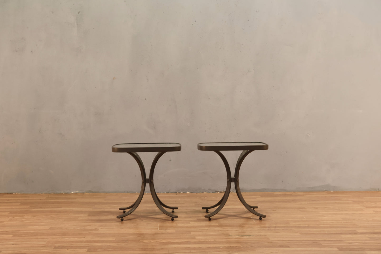 Small Outdoor Metal & Glass Side Table