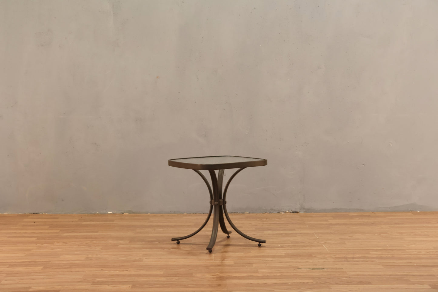 Small Outdoor Metal & Glass Side Table