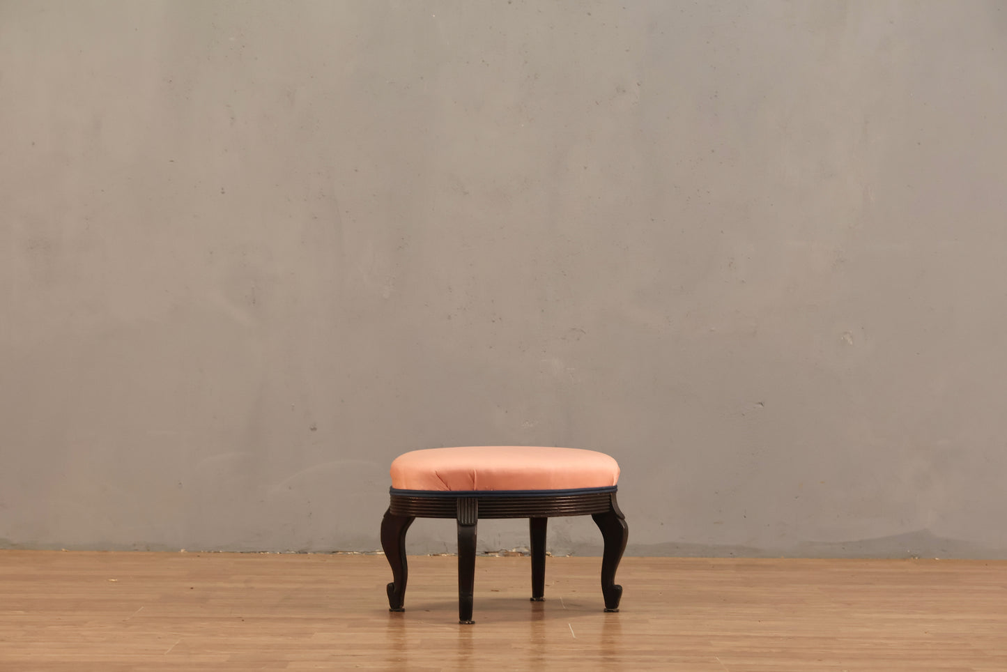 Hollywood Regency Pink Sateen Footstool