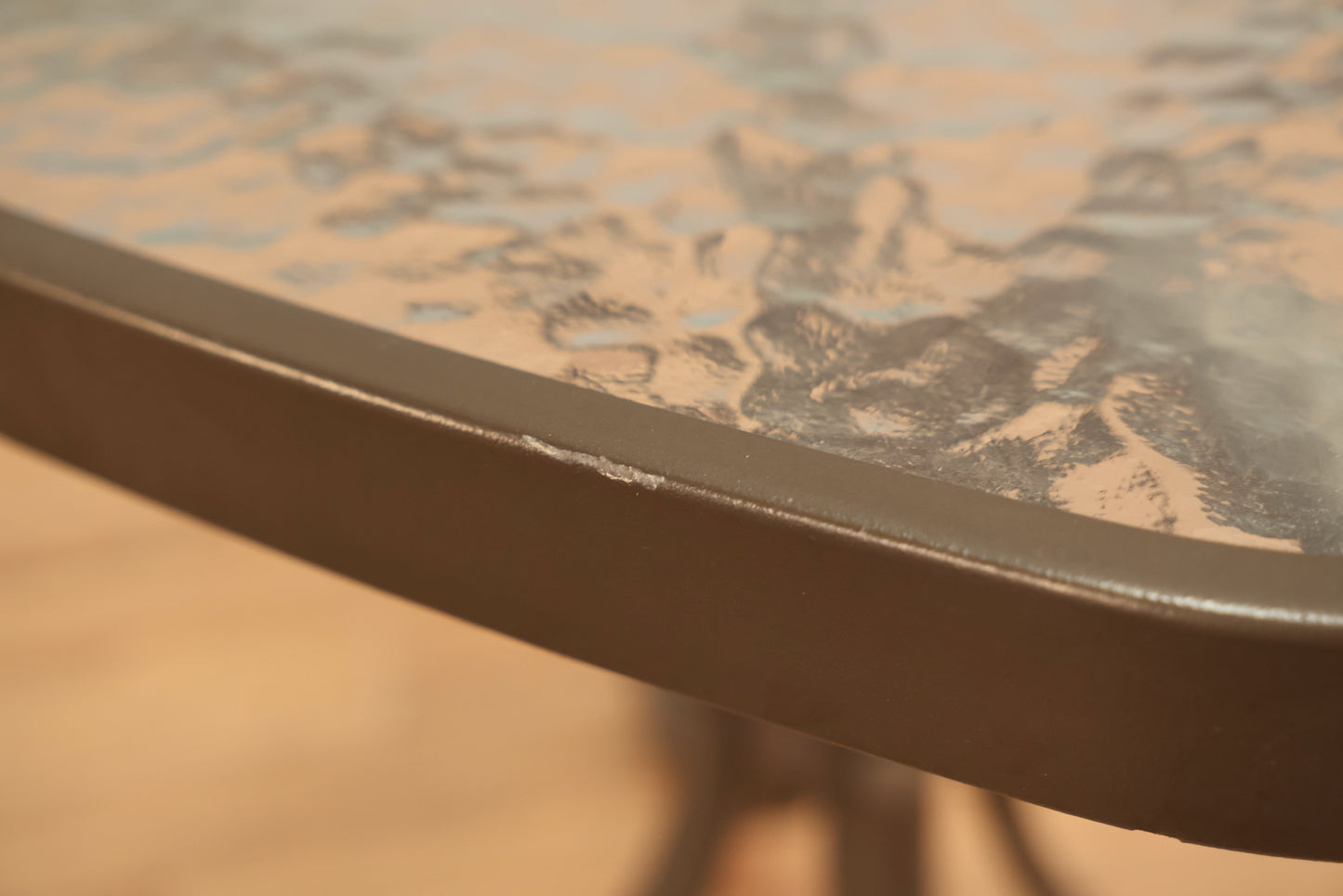 Small Outdoor Metal & Glass Side Table