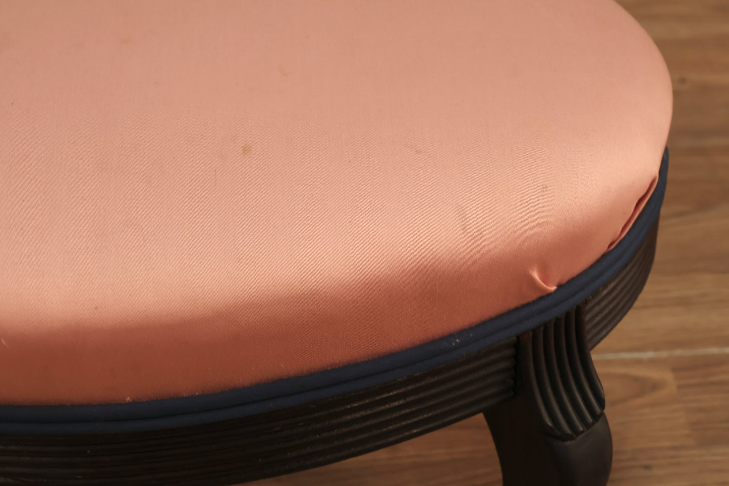 Hollywood Regency Pink Sateen Footstool