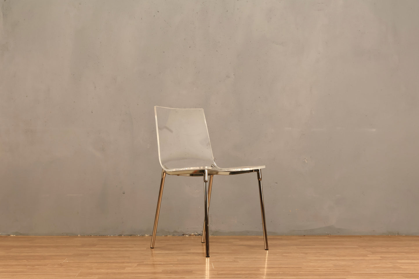 CB2 Acrylic & Chrome Side Chair