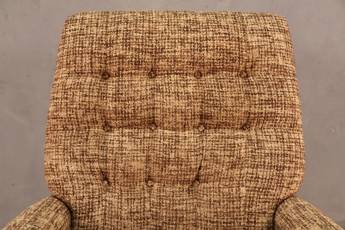 Mid Century Tweed Reclining Lounge Chair - ONLINE ONLY