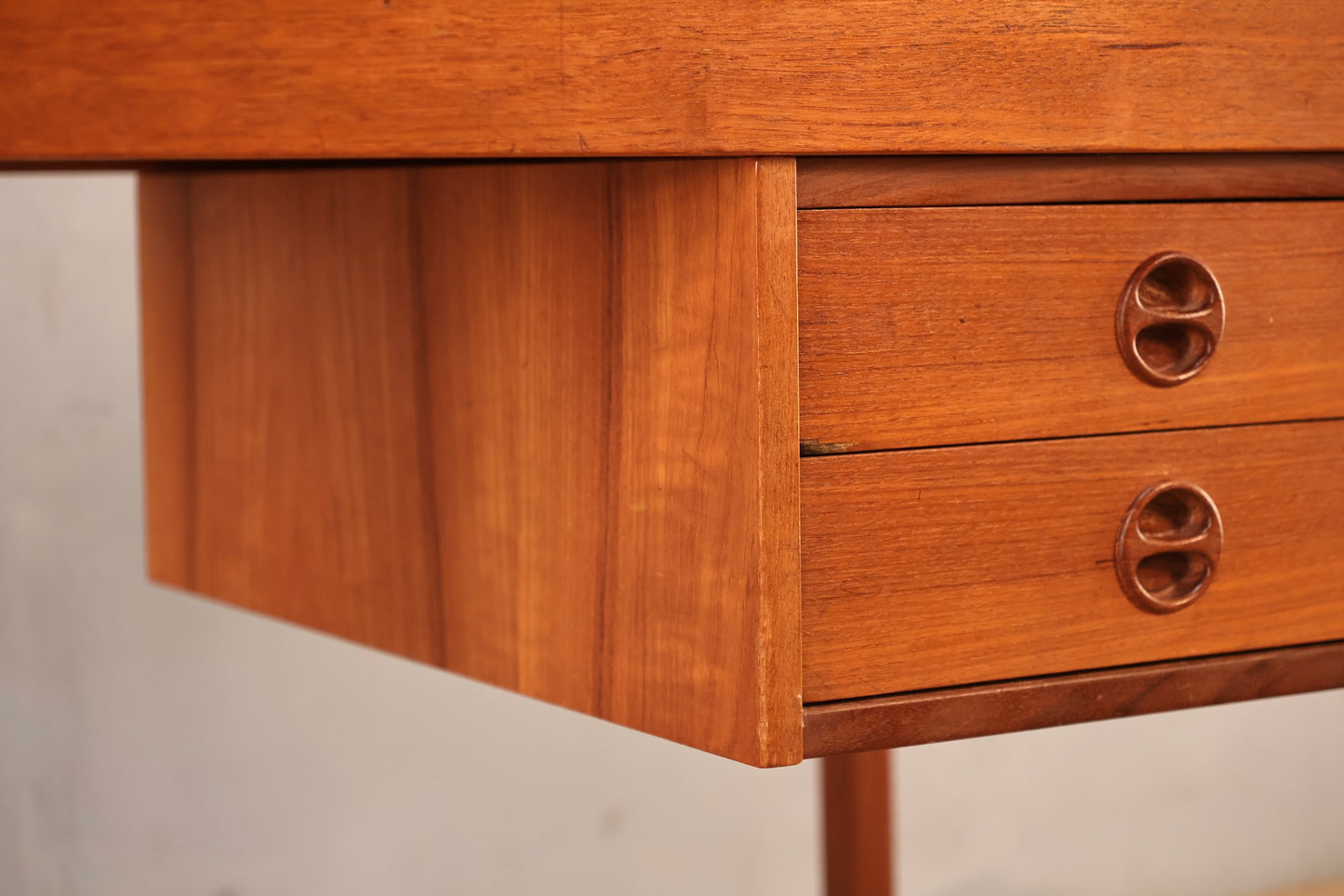 Compact Teak 2-Drawer Desk