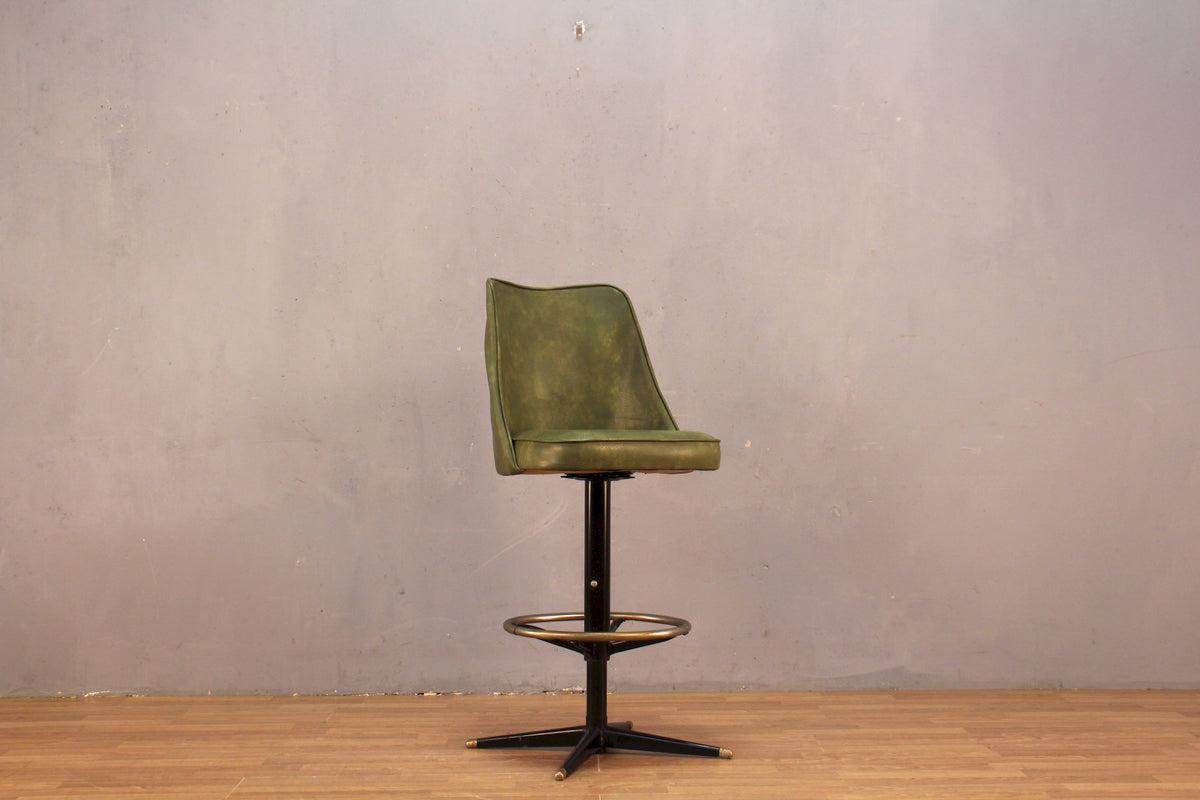 Marbled Moss Vinyl Swivel Stool