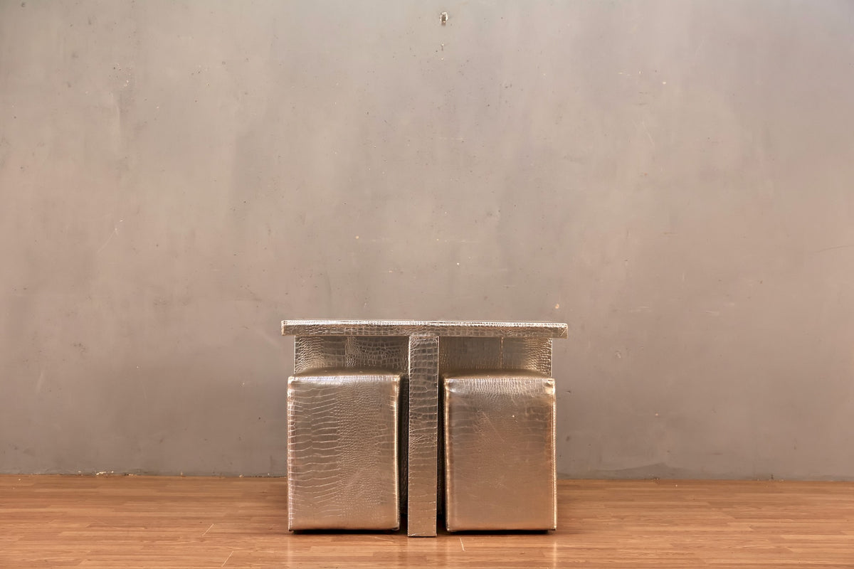 Large Silver Alligator End Table - ONLINE ONLY