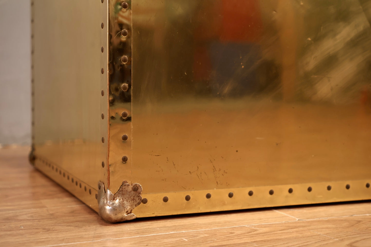 Campaign Gold Cedar-Lined Cube Trunk - ONLINE ONLY