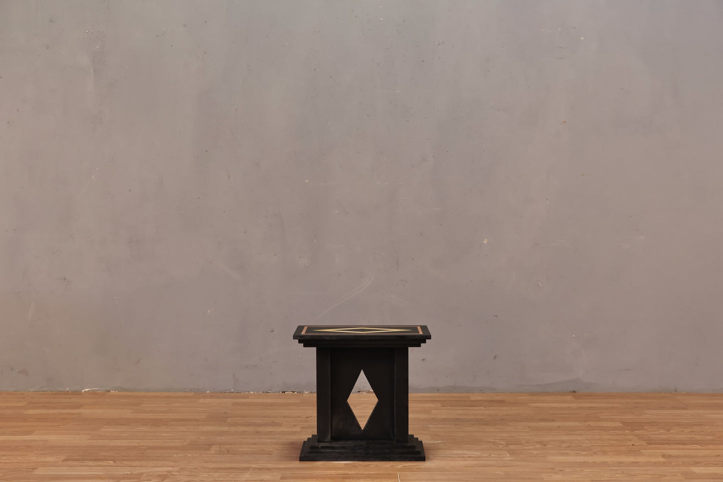Italian Geometric Slate Side Table